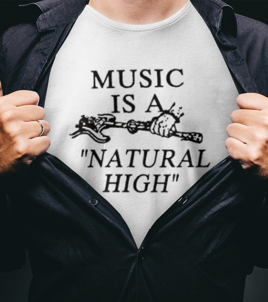 Music Is A Natural High Electric Guitar T-Shirt