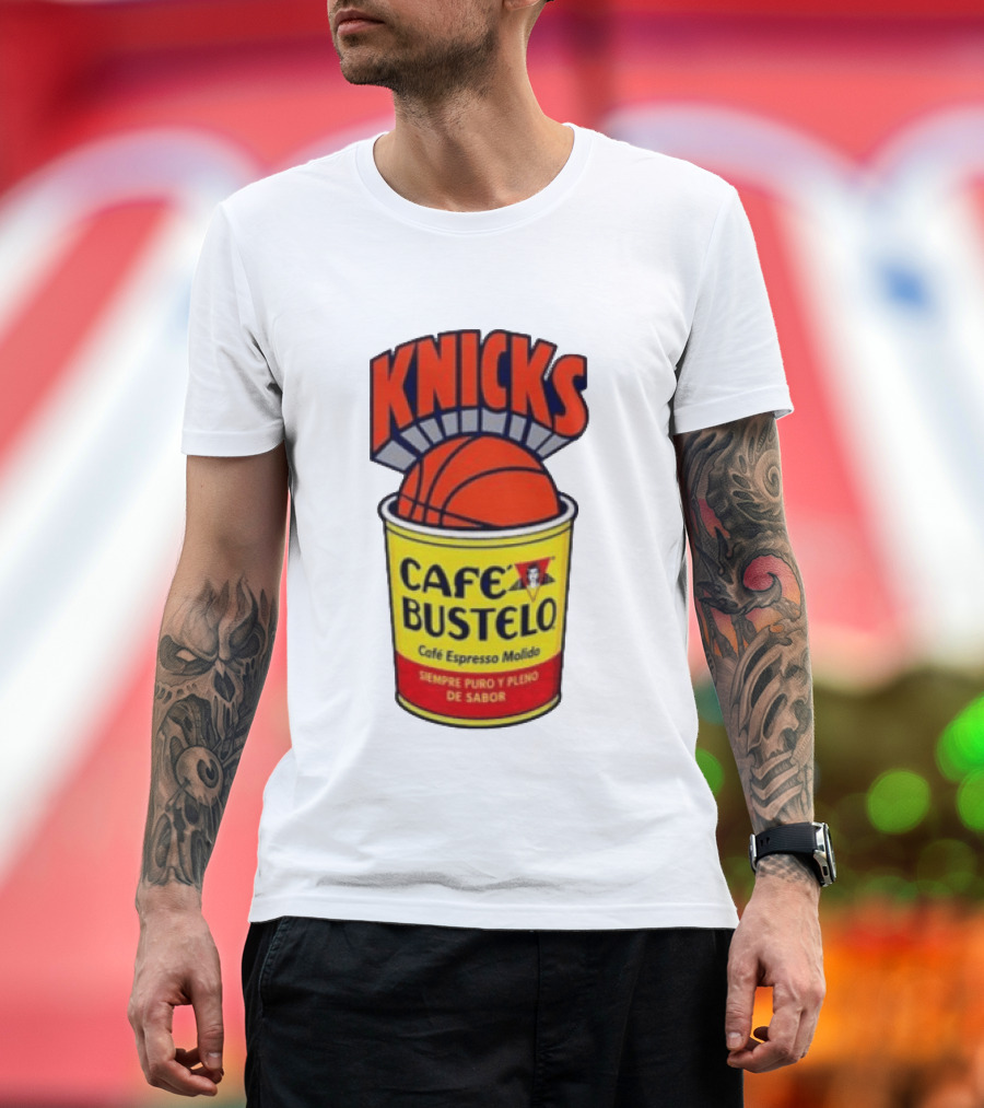 New York Knicks Cafe Bustelo Espresso Molido Basketball NBA T-Shirt