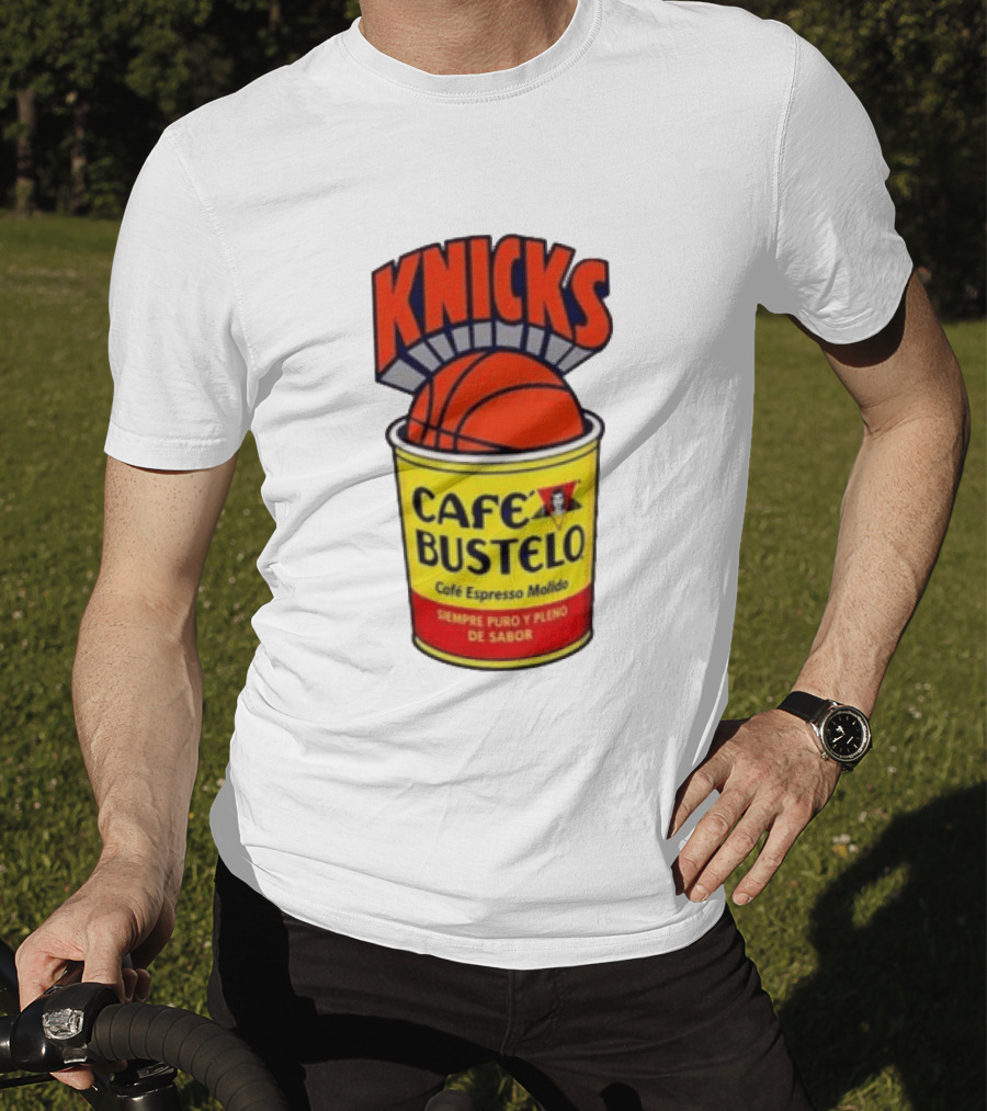 New York Knicks Cafe Bustelo Espresso Molido Basketball NBA T-Shirt