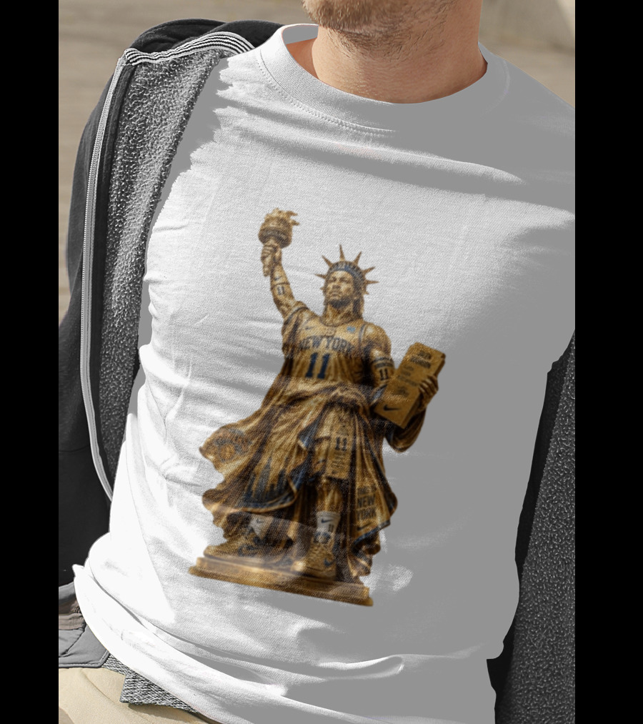 New York Knicks Jalen Brunson Statue Of Liberty Nike 11 Basketball Knicks T-Shirt
