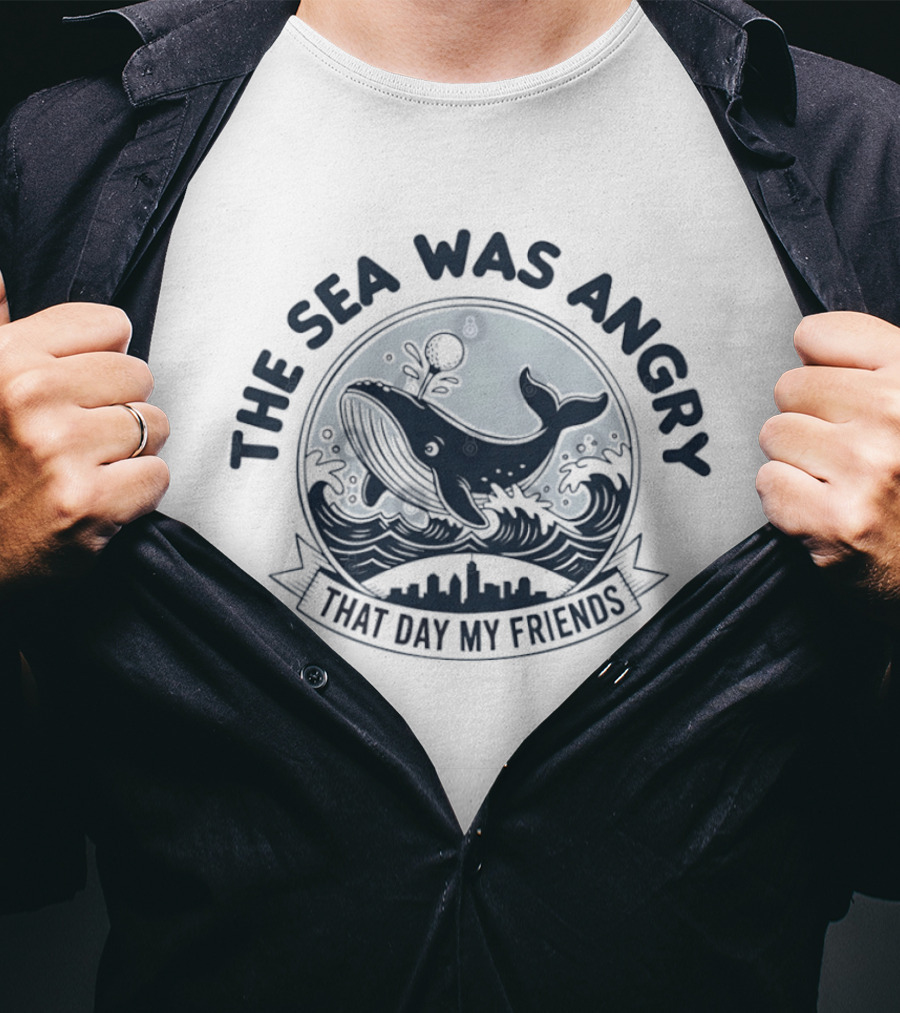 The Sea Was Angry That Day My Friends Seinfeld George Costanza Whale Golf T-Shirt
