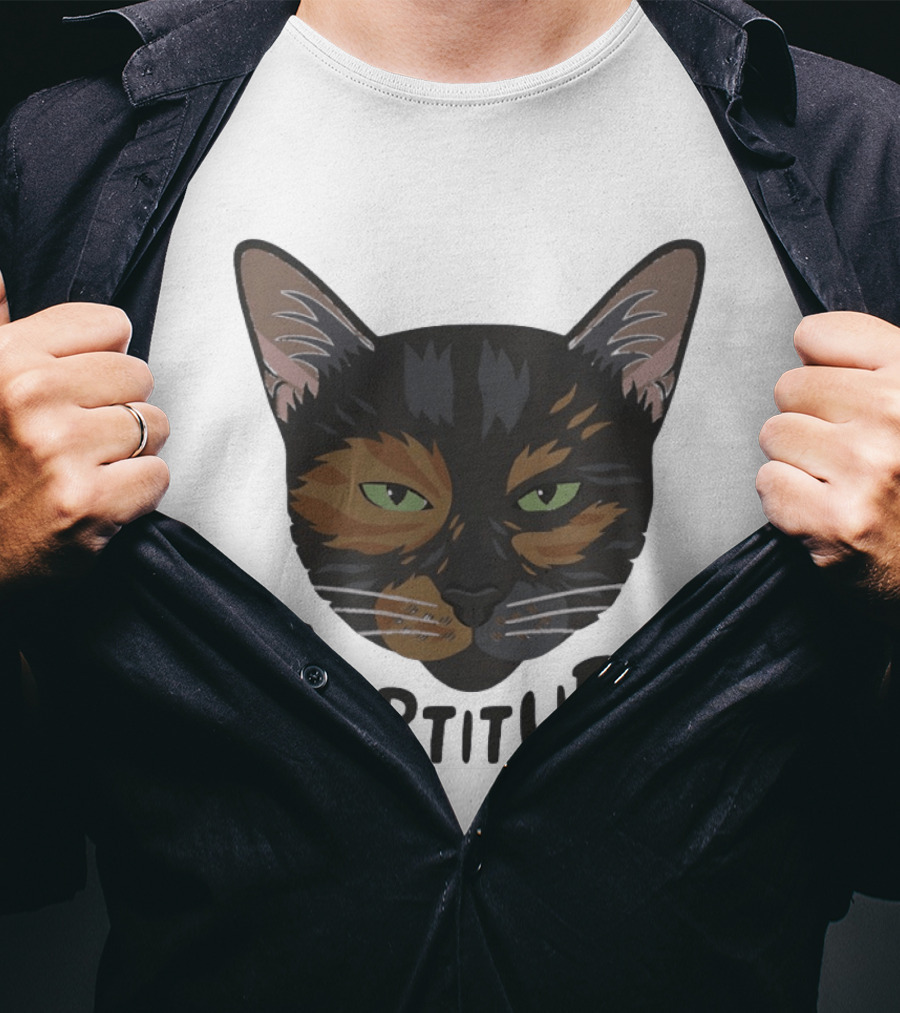 Tortitude Tortoiseshell Cat Face Animal Pet Lover T-Shirt