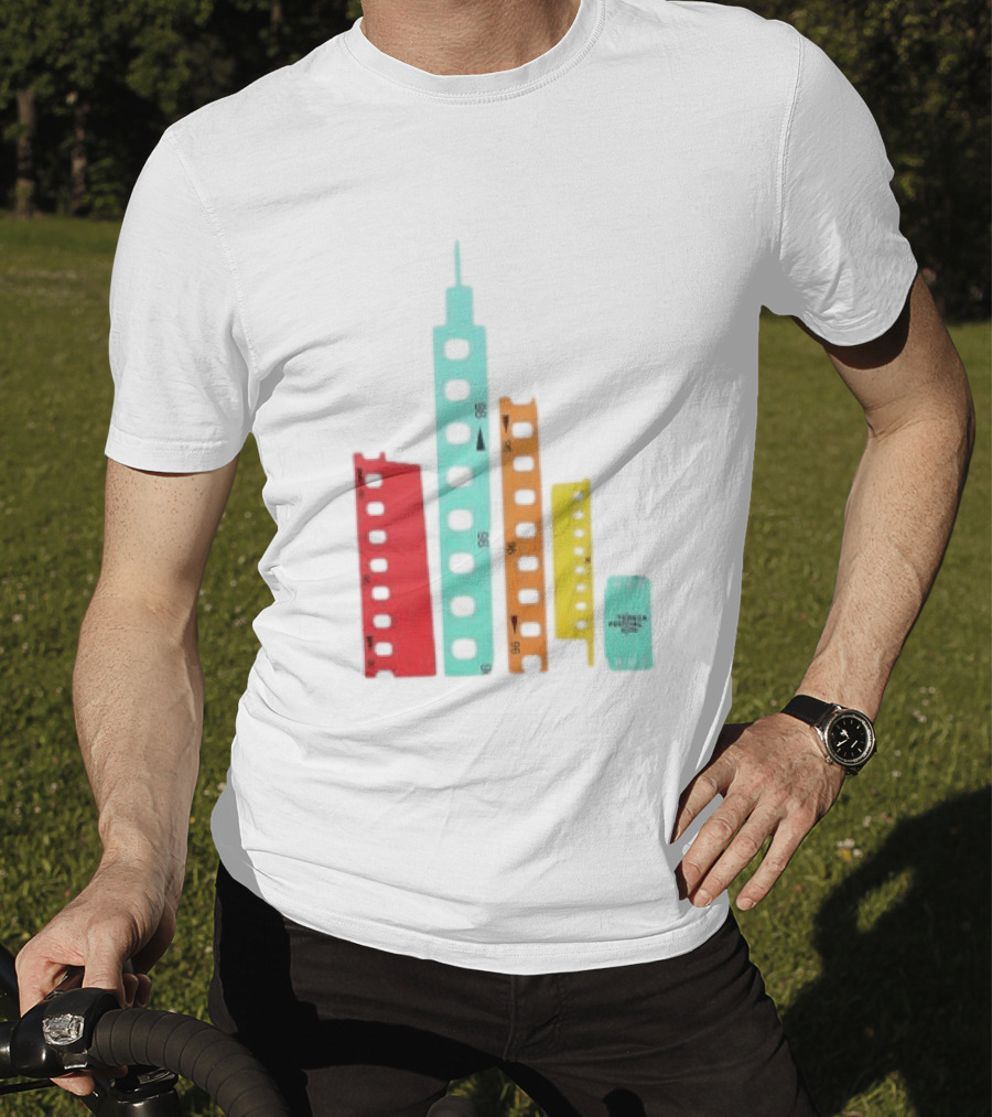 Tribeca Festival Kith 96 Film Reel Skyline New York City Architecture T-Shirt