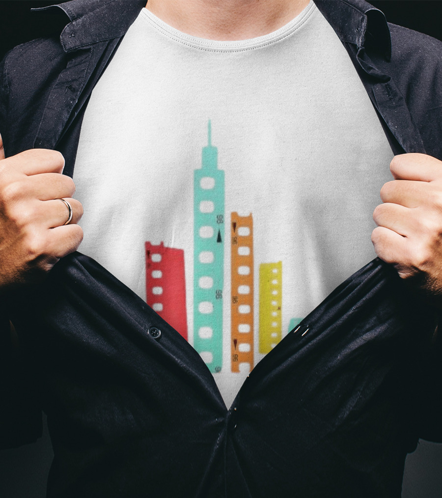 Tribeca Festival Kith 96 Film Reel Skyline New York City Architecture T-Shirt