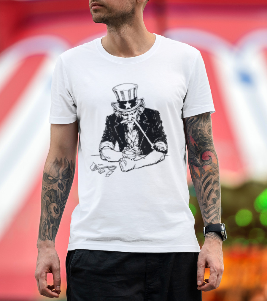 Uncle Sam Heroin Addiction Syringe Needle Dark T-Shirt
