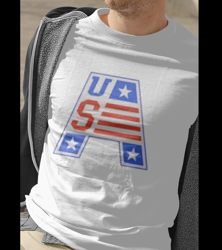 USA Stars Stripes Letter A Patriotic T-Shirt
