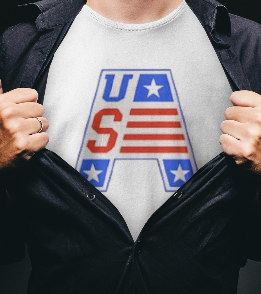USA Stars Stripes Letter A Patriotic T-Shirt