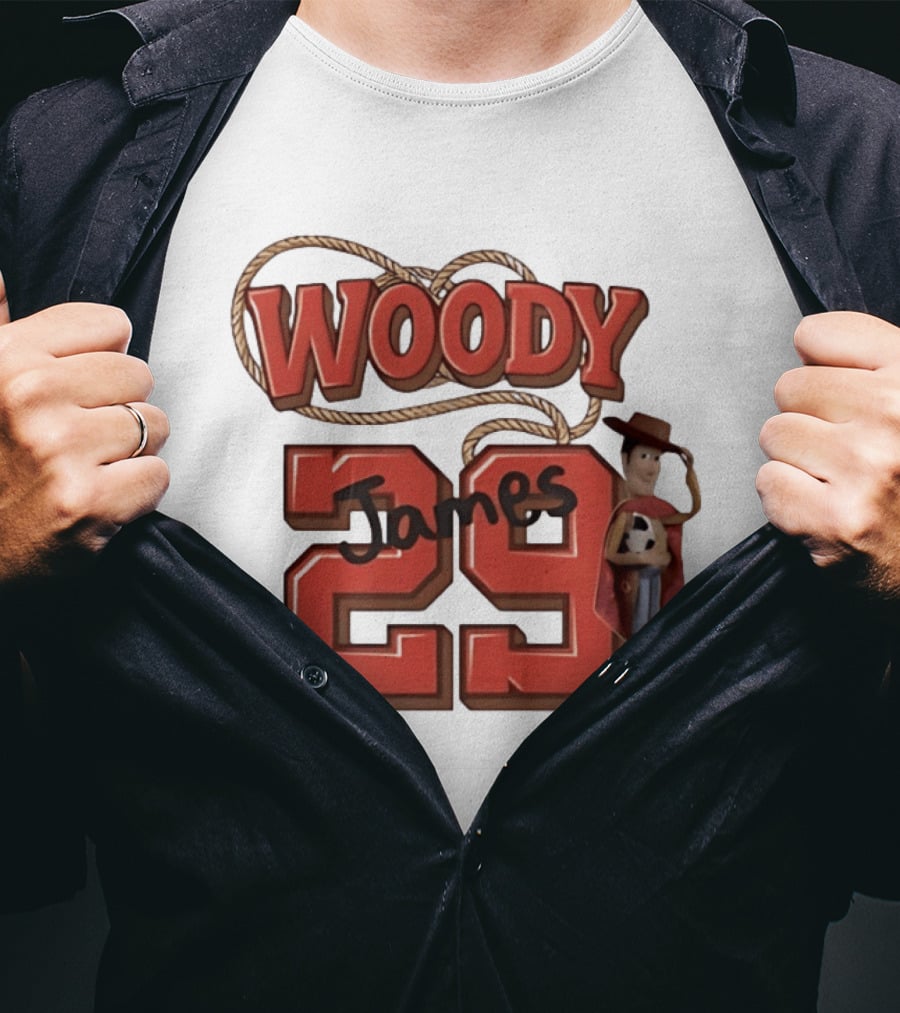 Woody James 29 Toy Story Sheriff Cowboy T-Shirt
