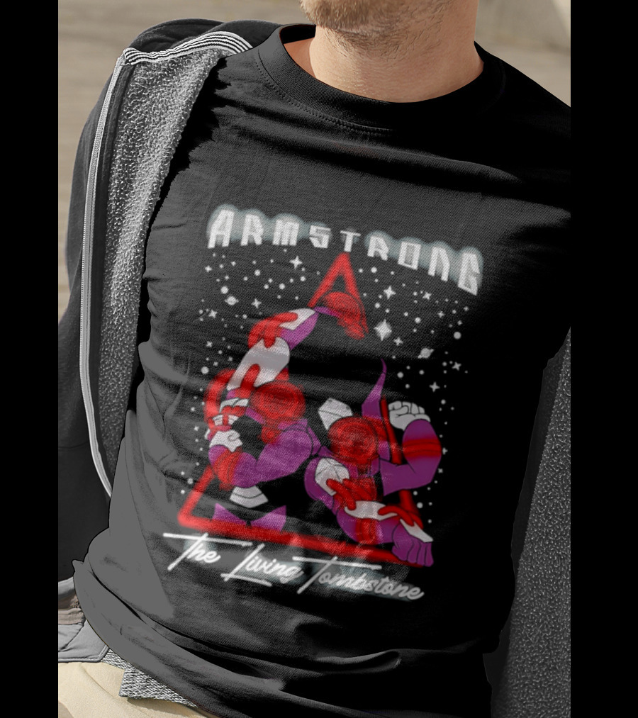 Armstrong The Living Tombstone Red Purple Robot Characters T-Shirt