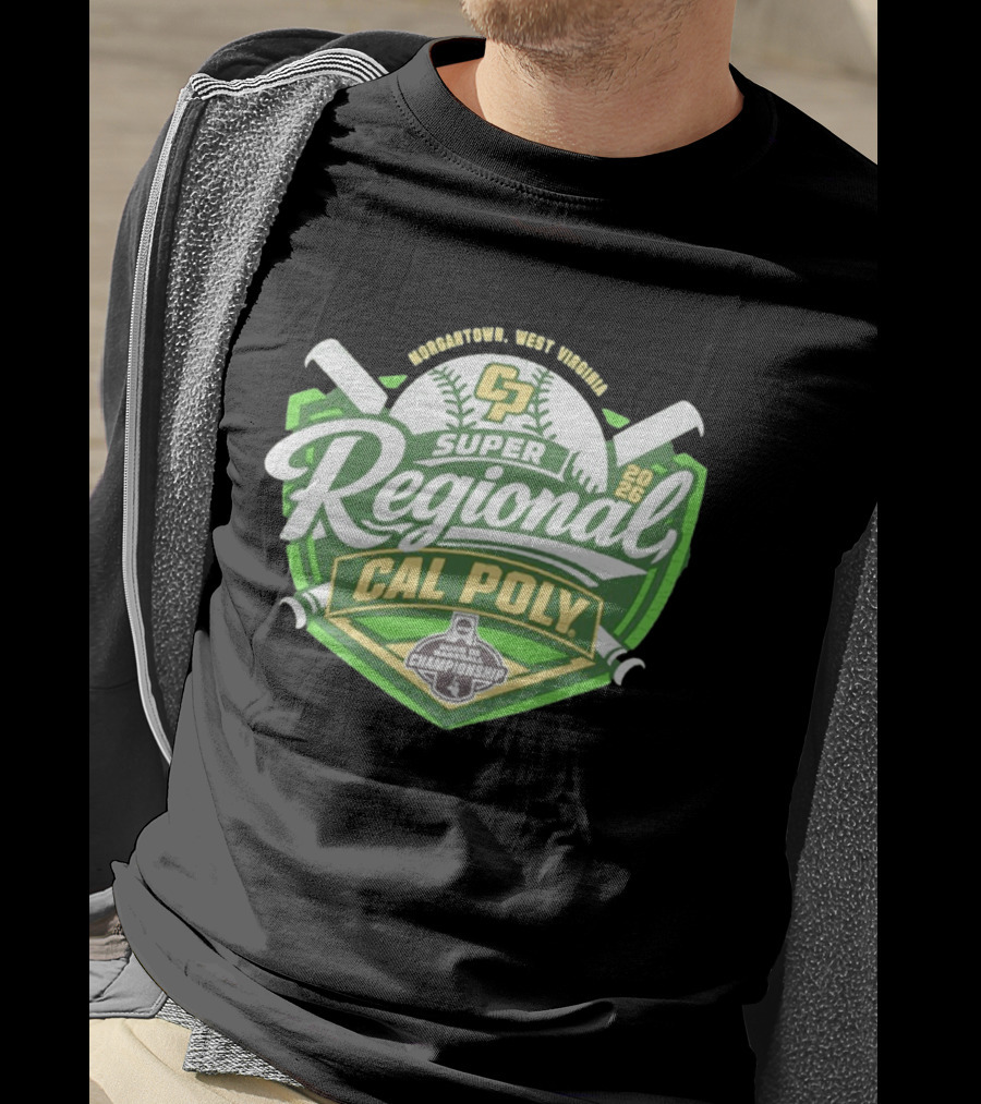 Cal Poly Baseball 2026 Morgantown West Virginia Super Regional NCAA Championship Bound T-Shirt