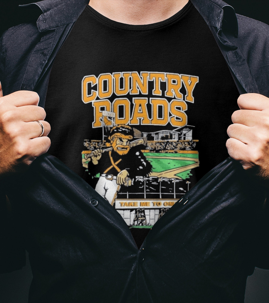 Country Roads Baseball Motif Take Me To Omaha T-Shirt