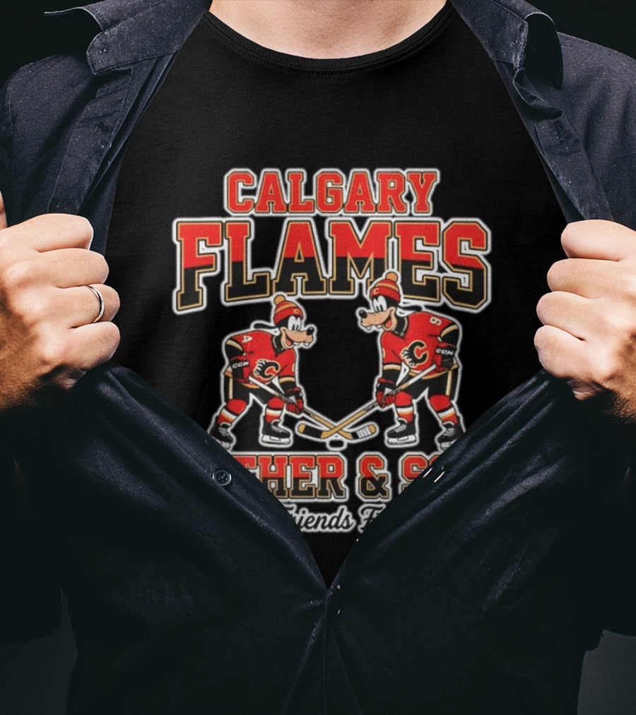 Calgary Flames Goofy Father And Son Best Friends For Life T-Shirt