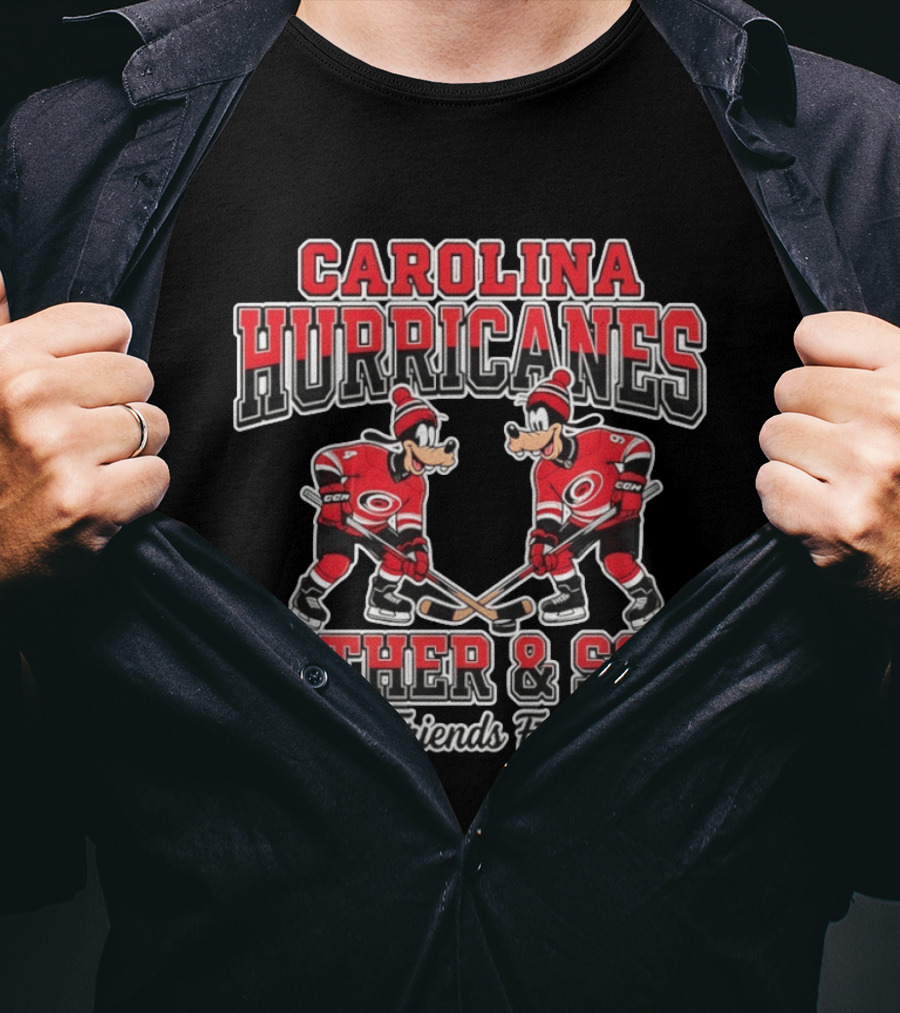 Carolina Hurricanes Father And Son Best Friends For Life Disney Goofy Hockey T-Shirt