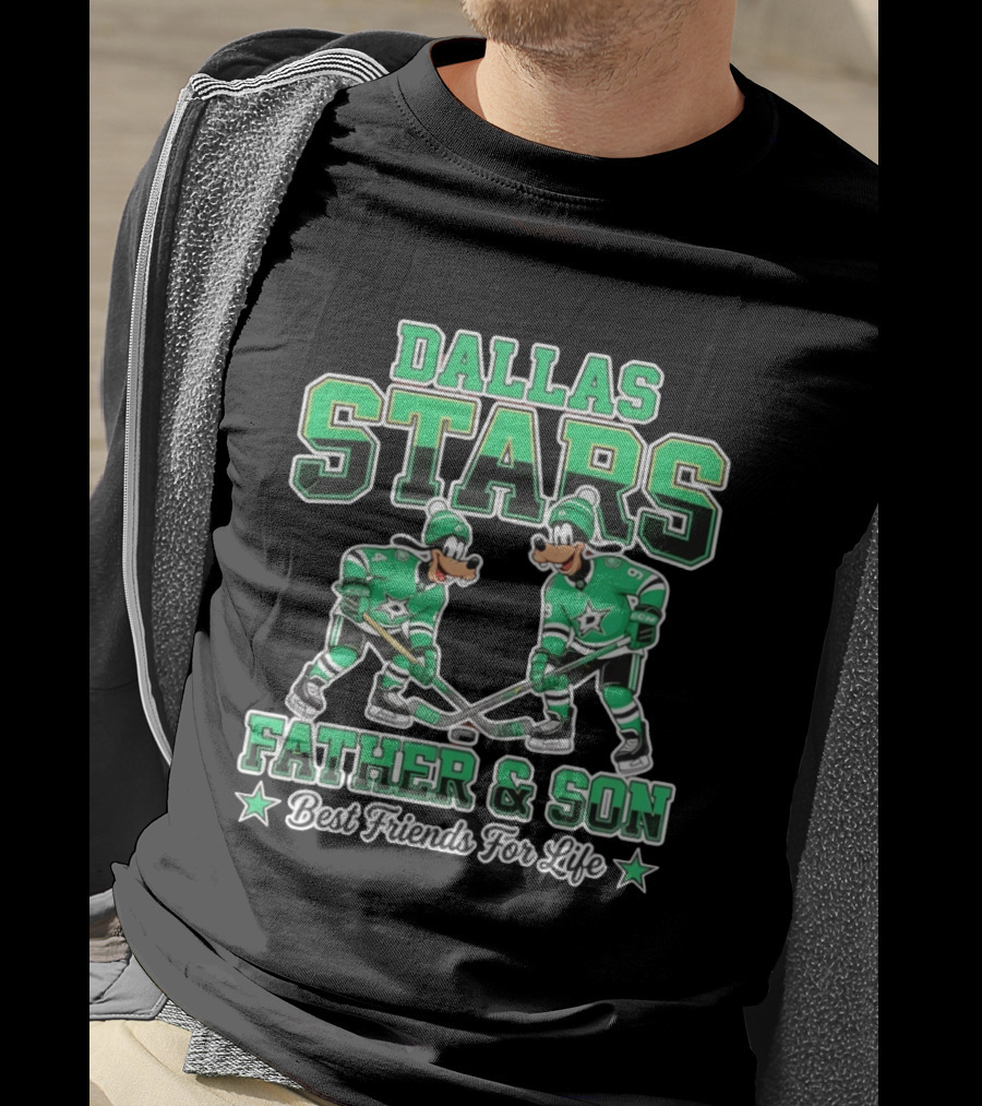 Dallas Stars Goofy Father And Son Best Friends For Life NHL Hockey Duo T-Shirt