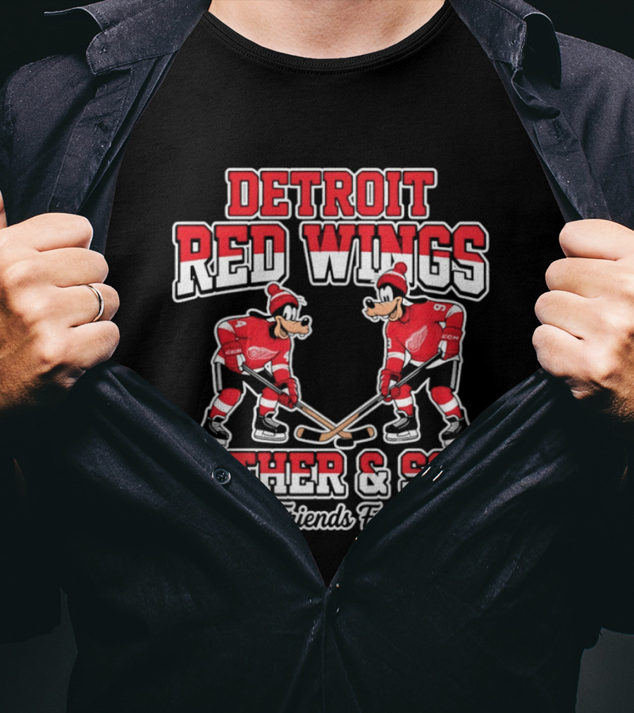 Detroit Red Wings Goofy Father Son Best Friends For Life T-Shirt