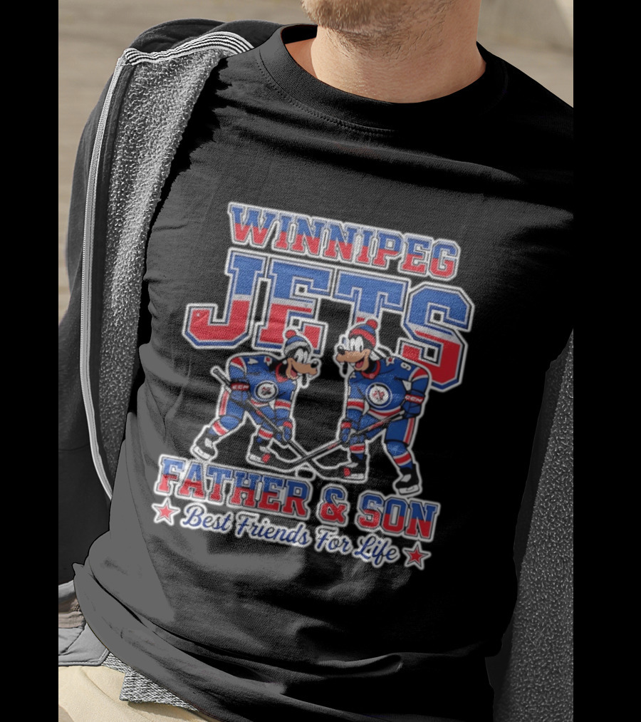 Winnipeg Jets Disney Goofy Father And Son Best Friends For Life T-Shirt