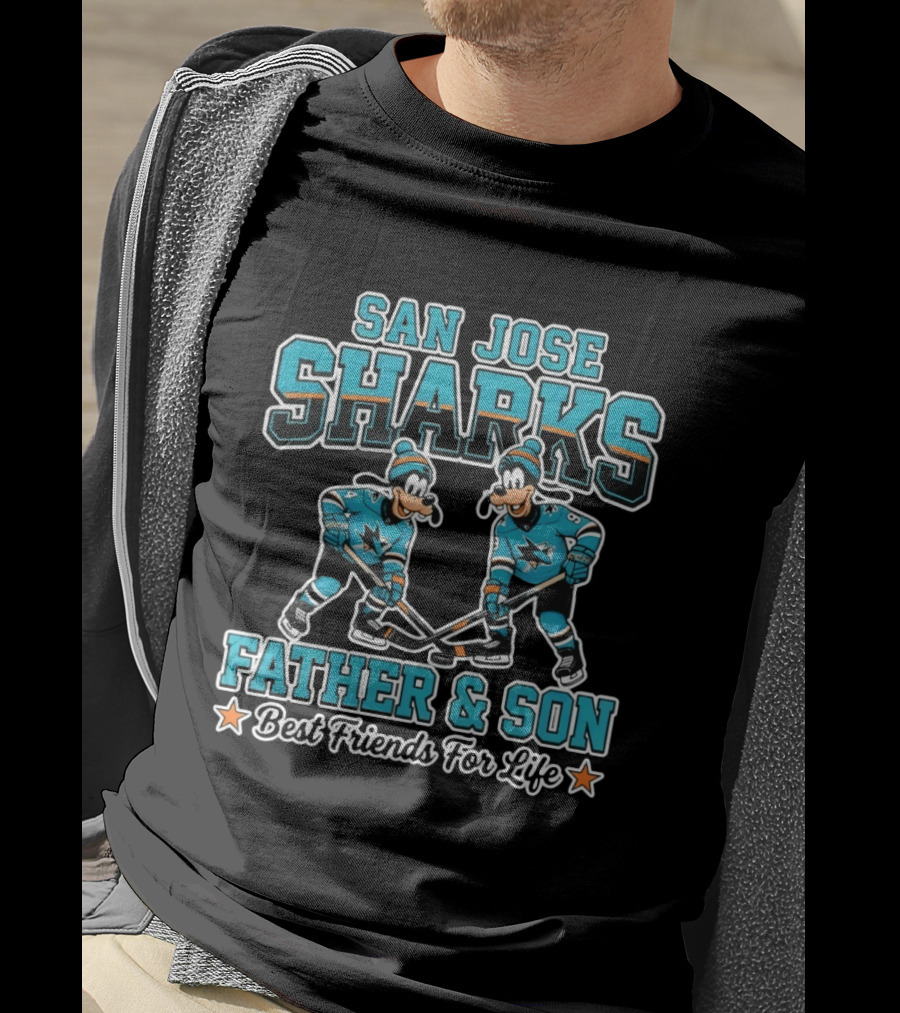 San Jose Sharks Disney Goofy Father And Son Best Friends For Life T-Shirt