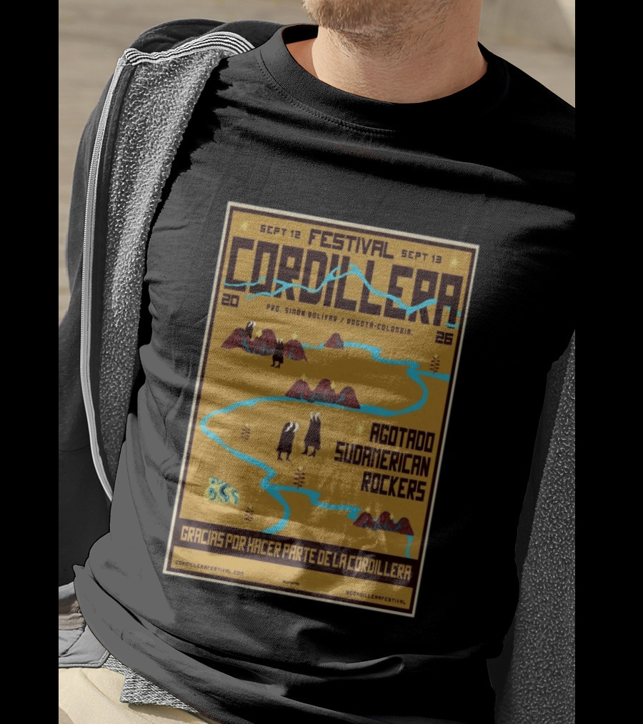 Festival Cordillera Sept 12 13 2026 Bogotá Colombia Agotado Sudamerican Rockers Pro. Simón Bolívar T-Shirt
