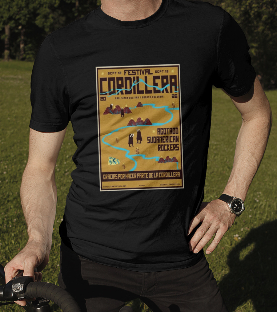 Festival Cordillera Sept 12 13 2026 Bogotá Colombia Agotado Sudamerican Rockers Pro. Simón Bolívar T-Shirt