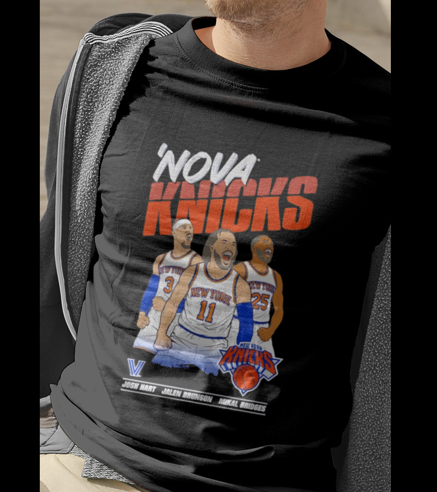 Nova Knicks Josh Hart Jalen Brunson Mikal Bridges New York NBA Basketball T-Shirt