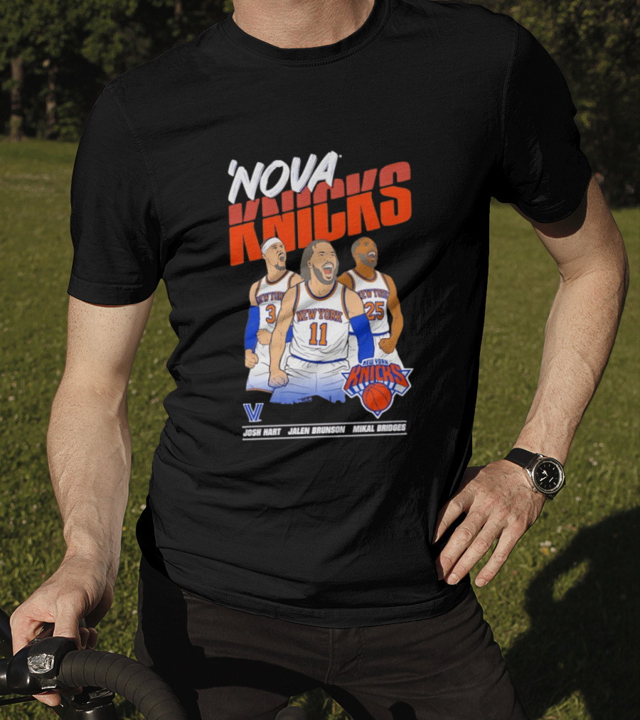 Nova Knicks Josh Hart Jalen Brunson Mikal Bridges New York NBA Basketball T-Shirt