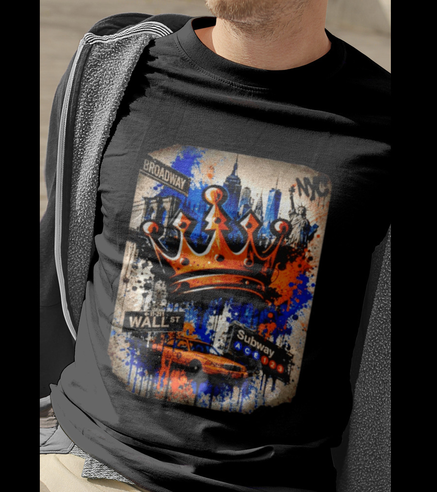Broadway Wall St Subway NYC Crown Skyline Statue Graffiti T-Shirt