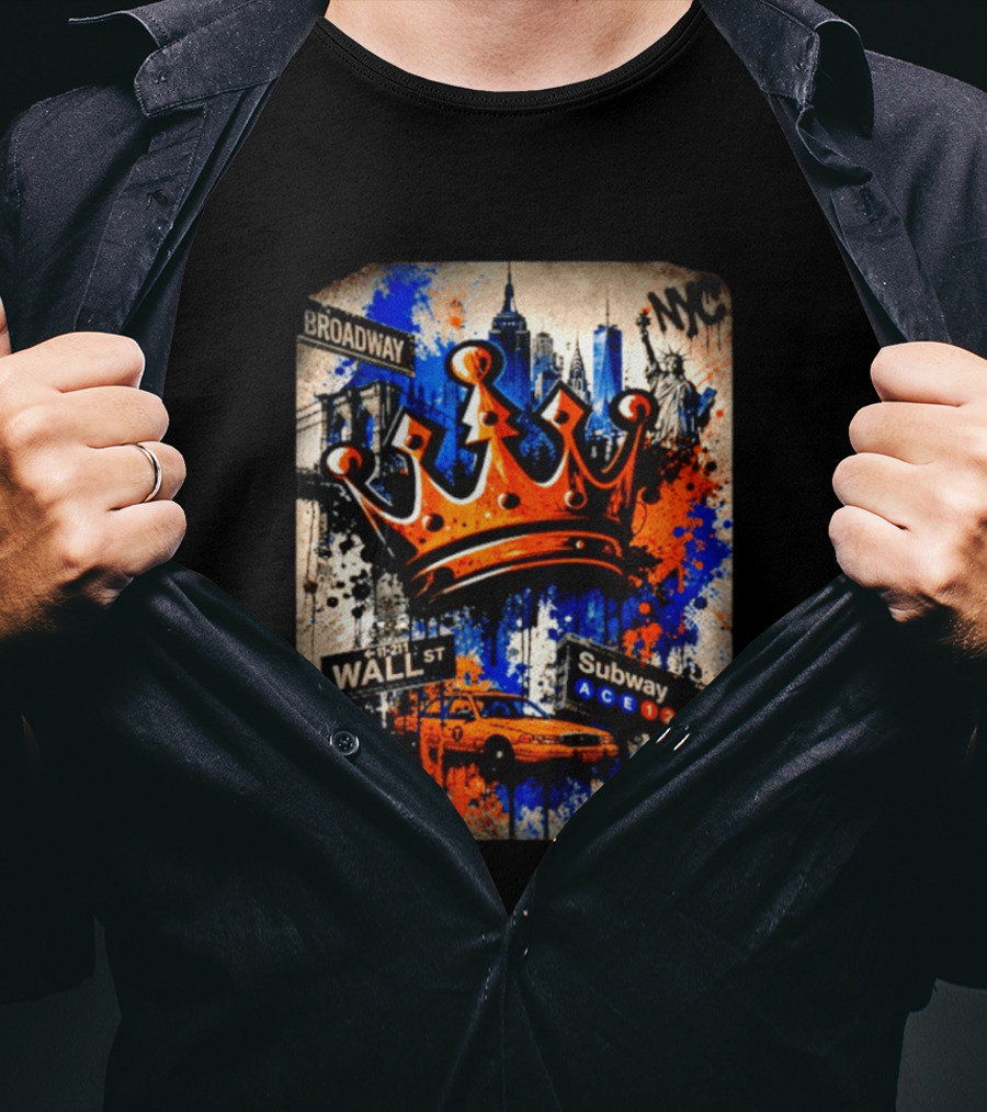 Broadway Wall St Subway NYC Crown Skyline Statue Graffiti T-Shirt