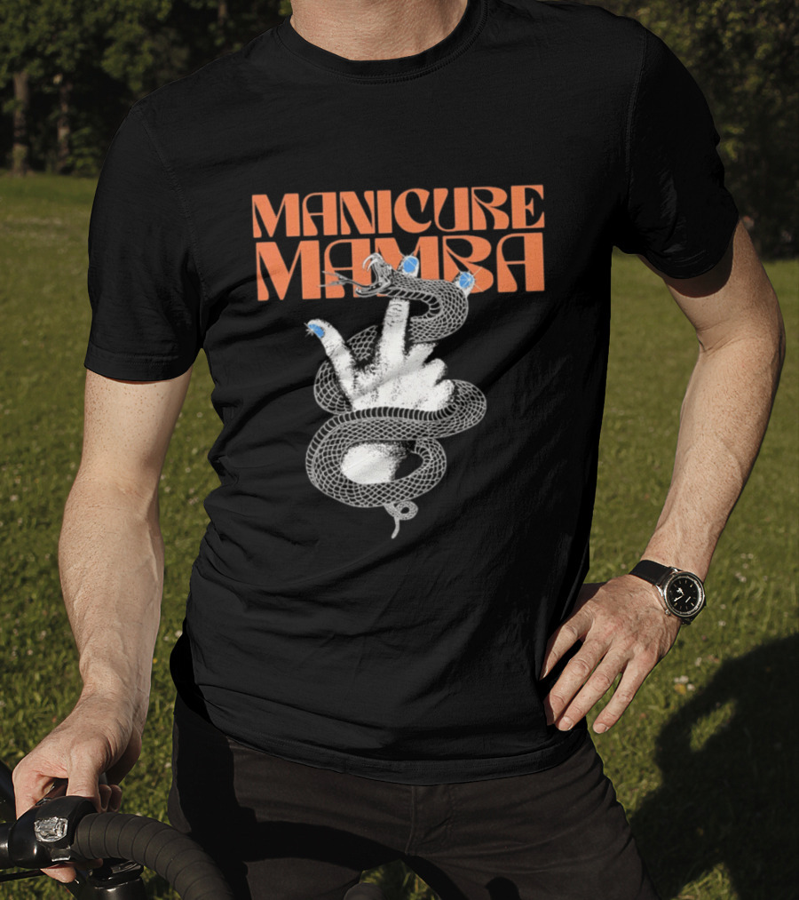 Manicure Mamba Snake Hand Nail Art With Gems T-Shirt