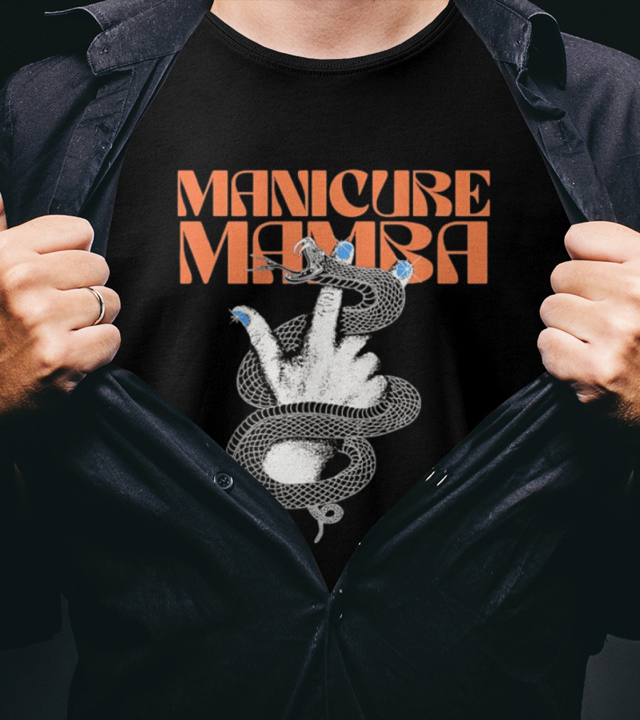 Manicure Mamba Snake Hand Nail Art With Gems T-Shirt