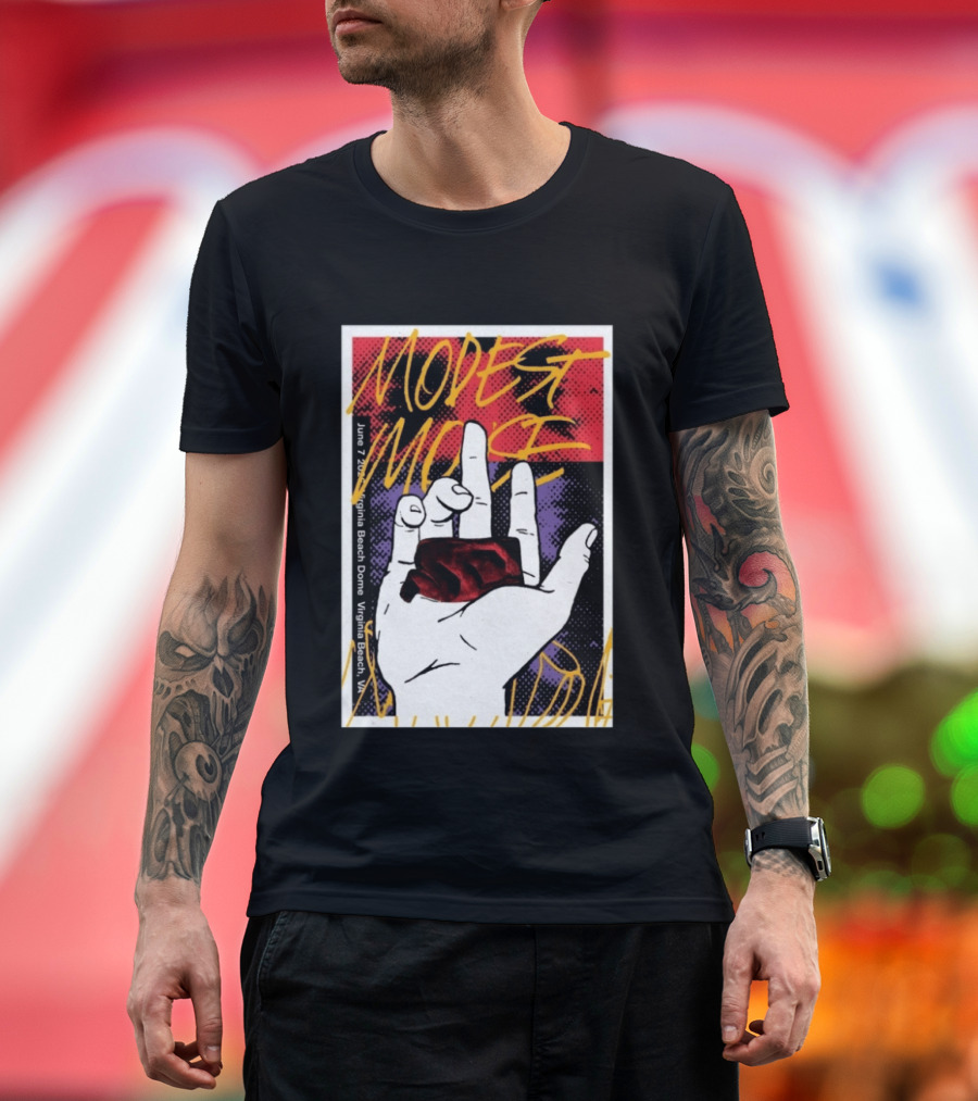 Modest Mouse June 7 2026 Virginia Beach Dome Hand T-Shirt