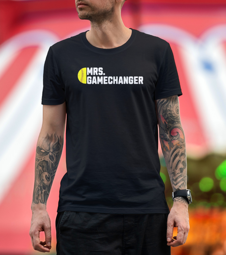 Mrs. Gamechanger Softball Baseball Enthusiast Athlete Lover Fitness Sports T-Shirt