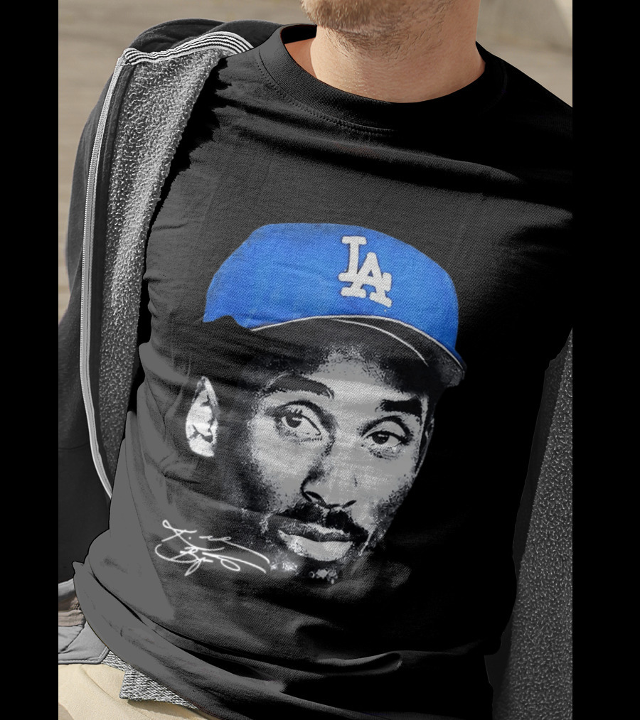 Kobe Bryant Iconic Los Angeles Dodgers LA Hat T-Shirt