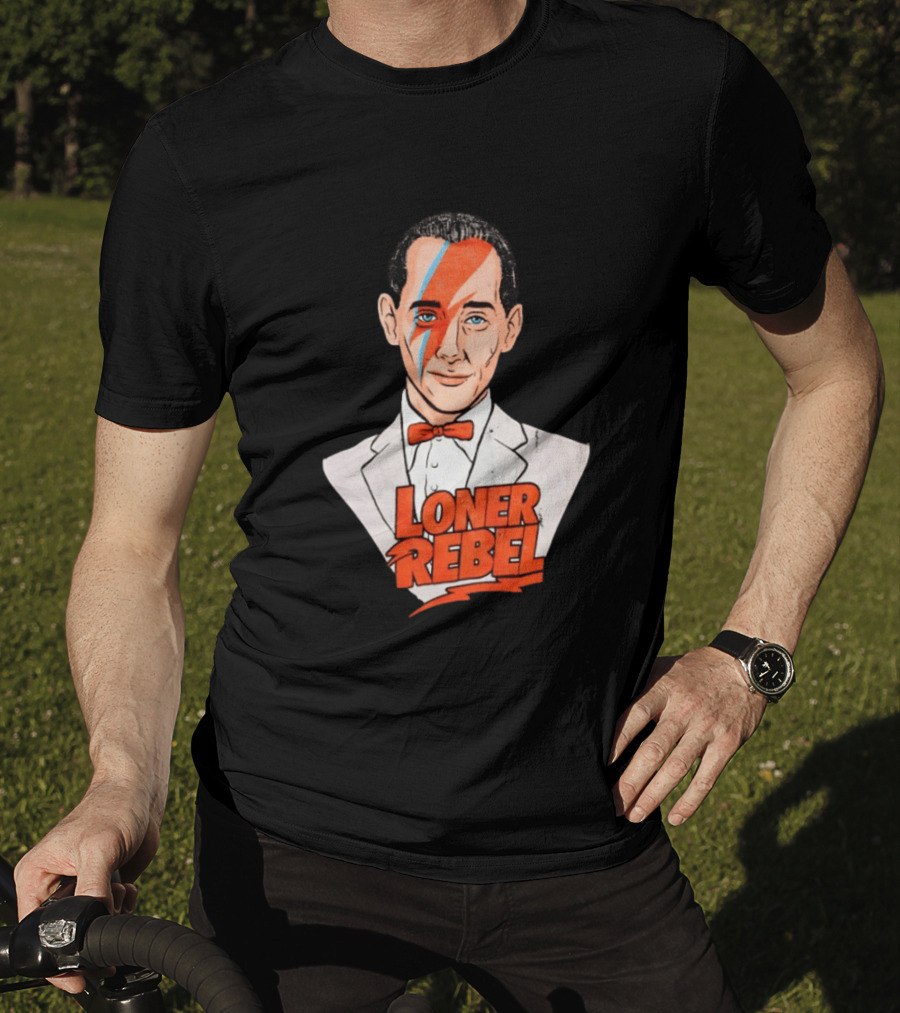 Pee Wee Herman David Bowie Aladdin Sane Loner Rebel Mashup Pop Culture T-Shirt