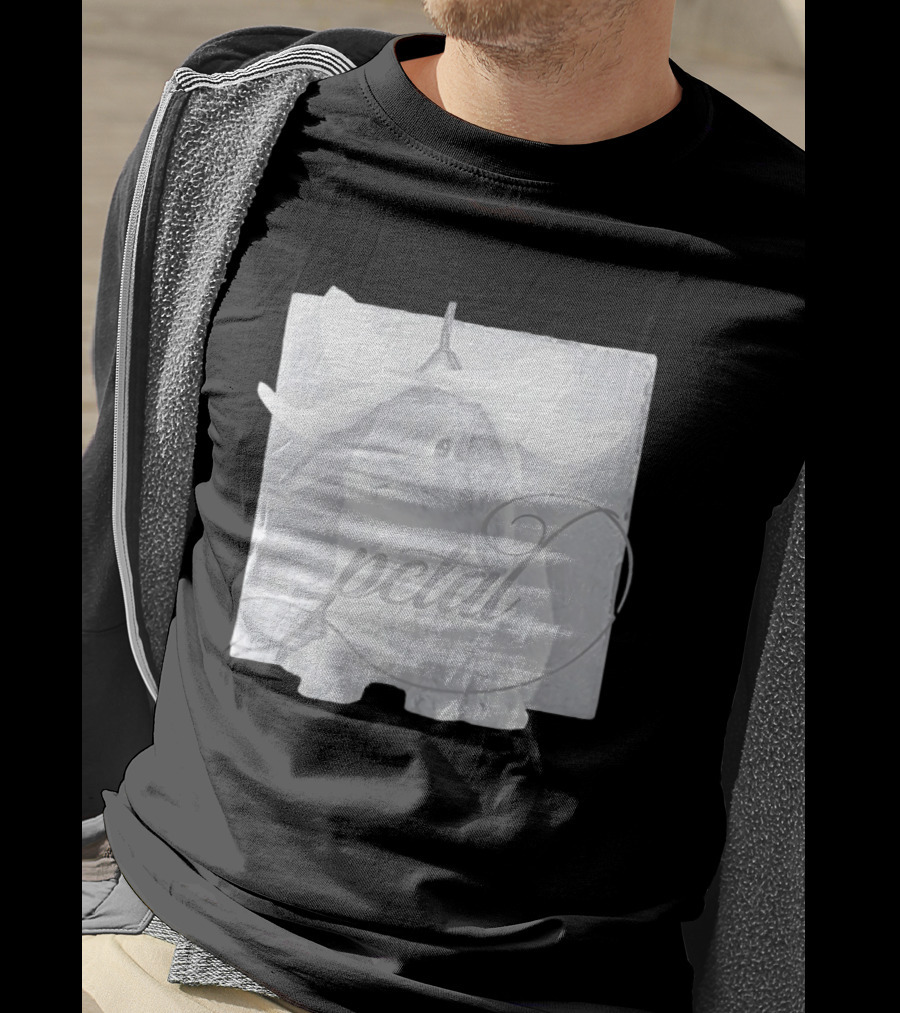 Petal Rabbit With Flower Headpiece On Square Tile Black And White T-Shirt