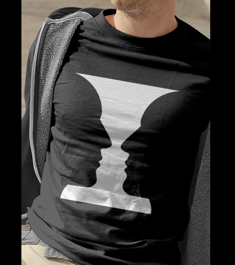 Rubin Vase Optical Illusion Cognitive Psychology Face Perception T-Shirt