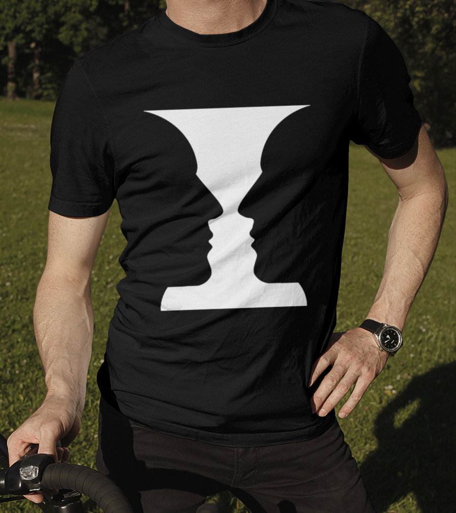 Rubin Vase Optical Illusion Cognitive Psychology Face Perception T-Shirt