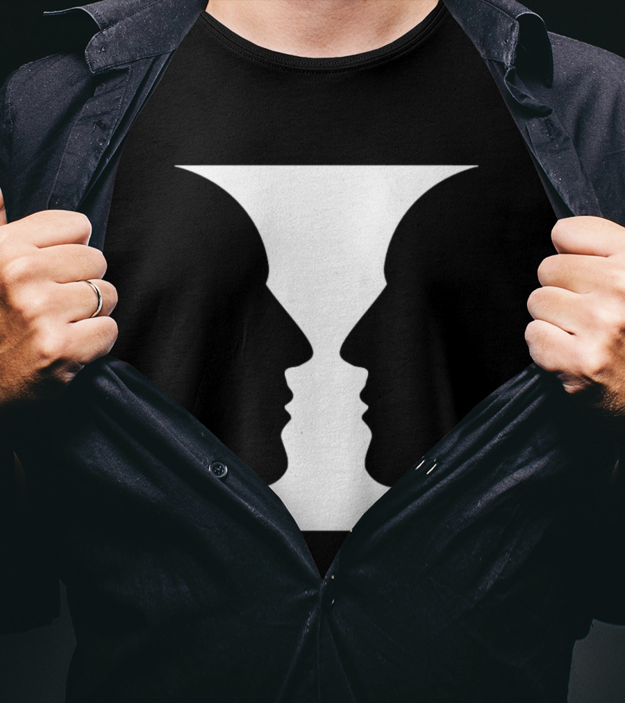 Rubin Vase Optical Illusion Cognitive Psychology Face Perception T-Shirt