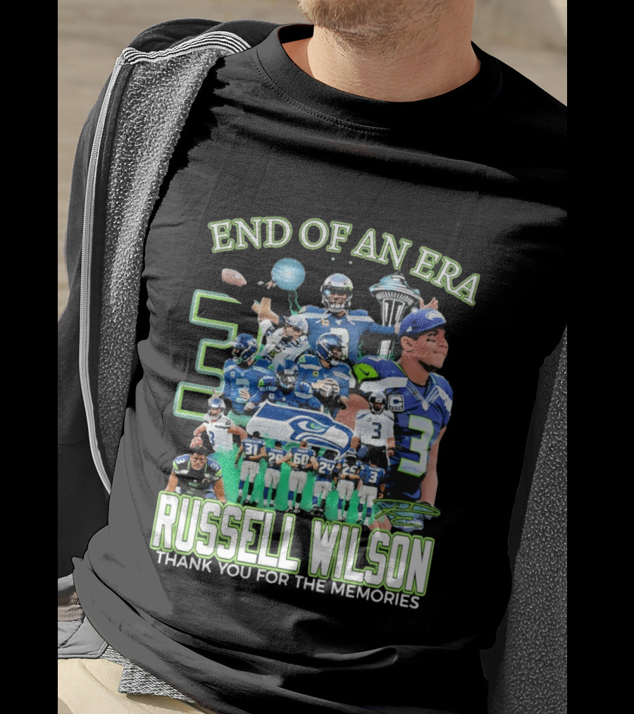 Russell Wilson Seattle Seahawks End Of An Era Thank You For The Memories T-Shirt