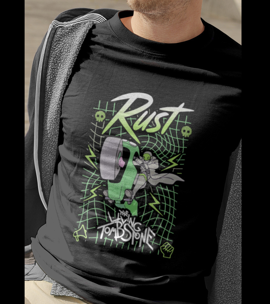 Rust The Living Tombstone Motorbike Adventure With Futuristic Neon T-Shirt
