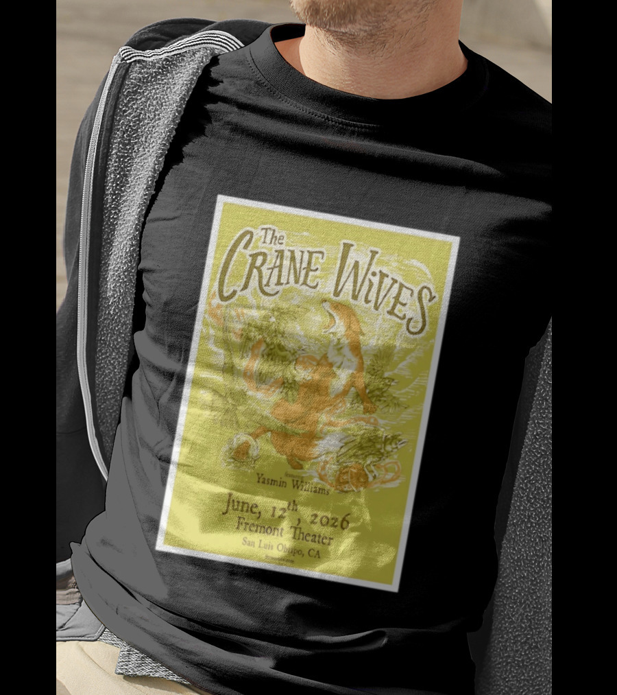 The Crane Wives Yasmin Williams Live June 12 2026 Fremont Theater San Luis Obispo Event T-Shirt