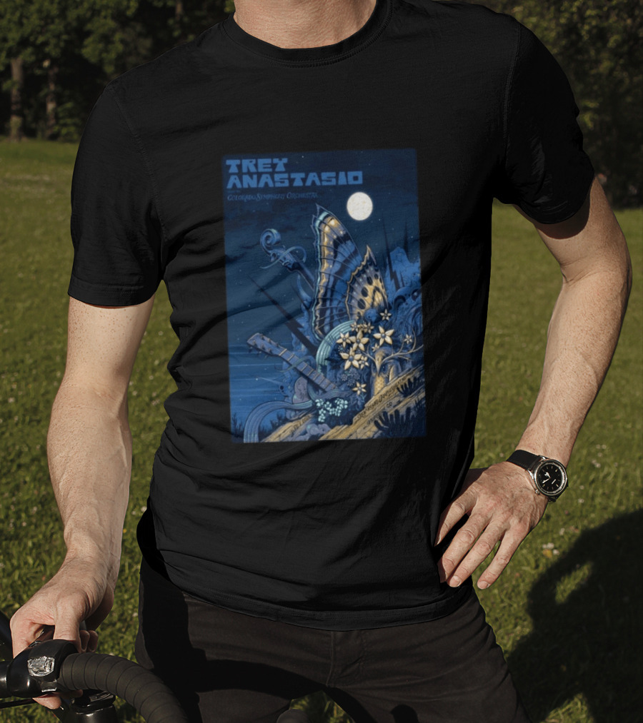 Trey Anastasio Colorado Symphony Orchestra Red Rocks Amphitheatre Moonlit Performance June 7 2026 T-Shirt
