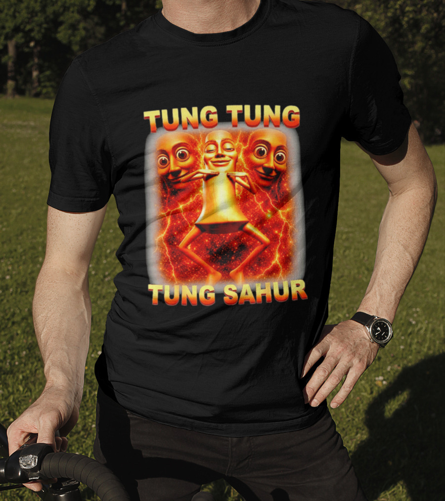 Tung Tung Tung Sahur Meme Brainrot Viral Image T-Shirt