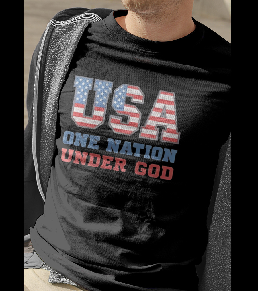 USA One Nation Under God American Flag Patriotic Stars And Stripes T-Shirt