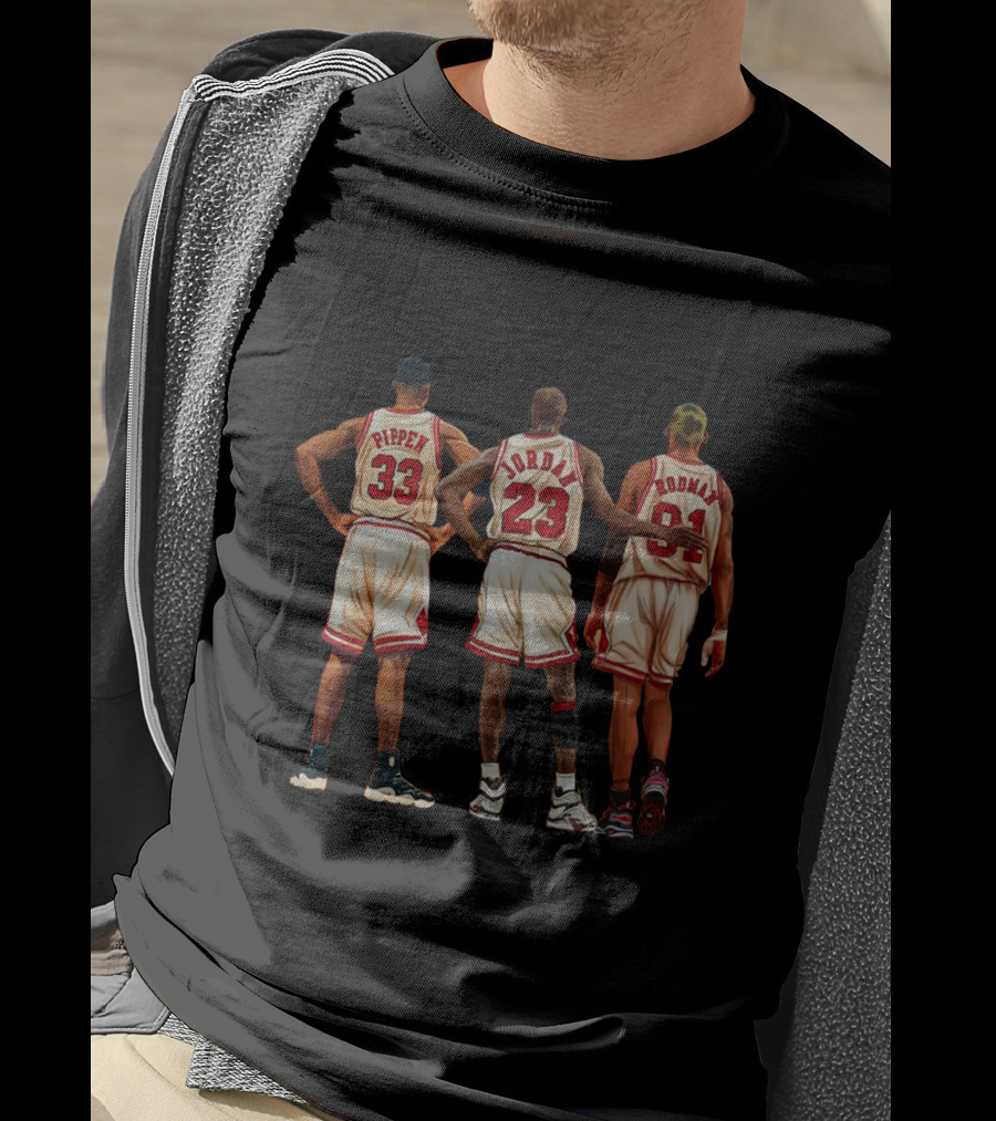 Pippen Jordan Rodman 33 23 91 Chicago Basketball Legends T-Shirt
