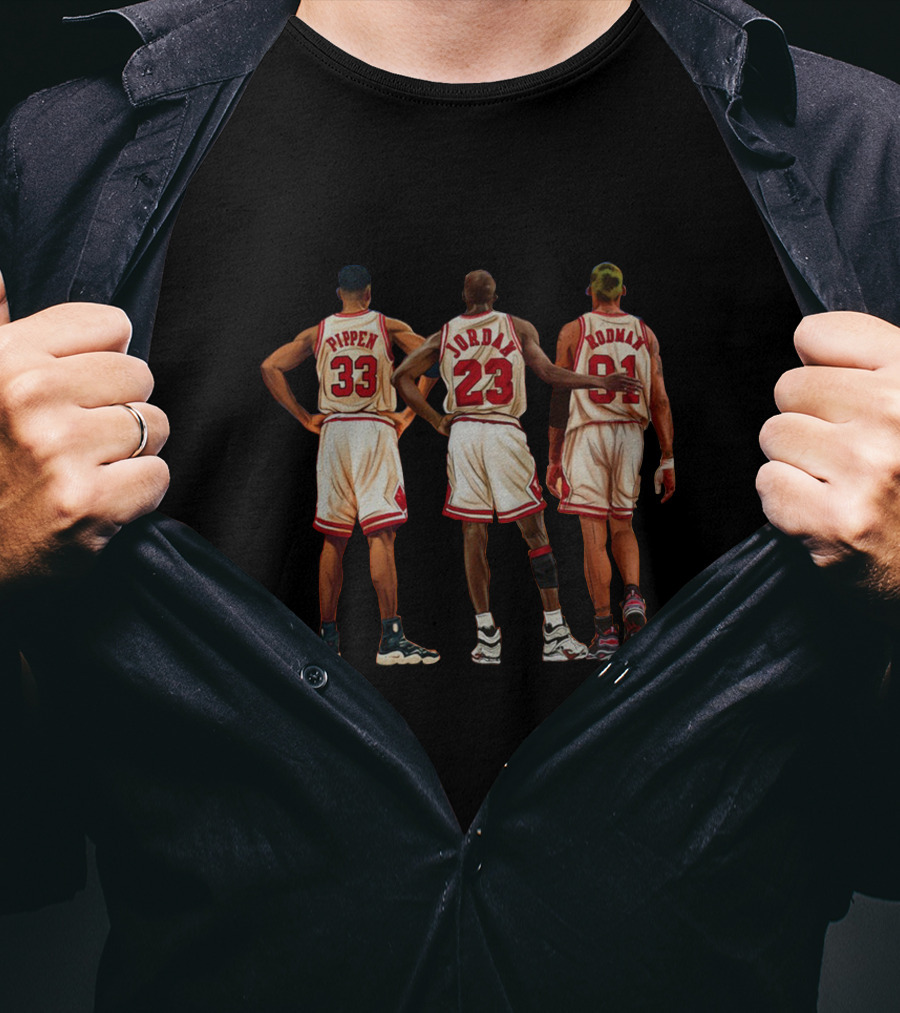 Pippen Jordan Rodman 33 23 91 Chicago Basketball Legends T-Shirt