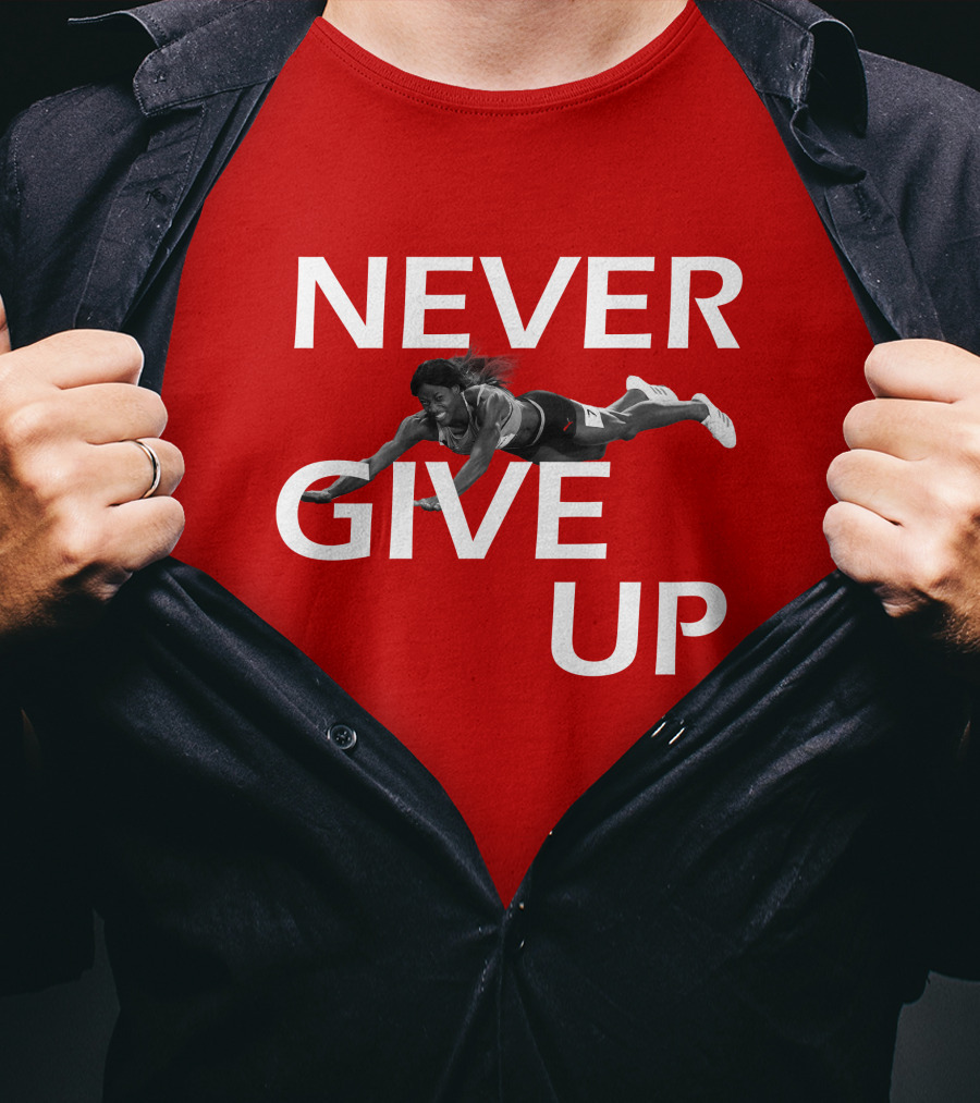 NEVER GIVE UP Shaunae Miller Jump Drive Determination T-Shirt