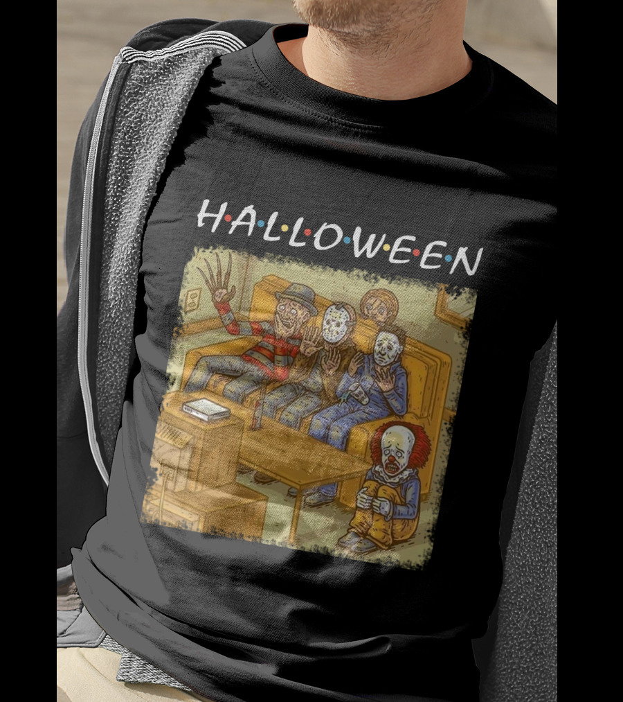 Halloween Horror Icons Relax On Couch T-Shirt