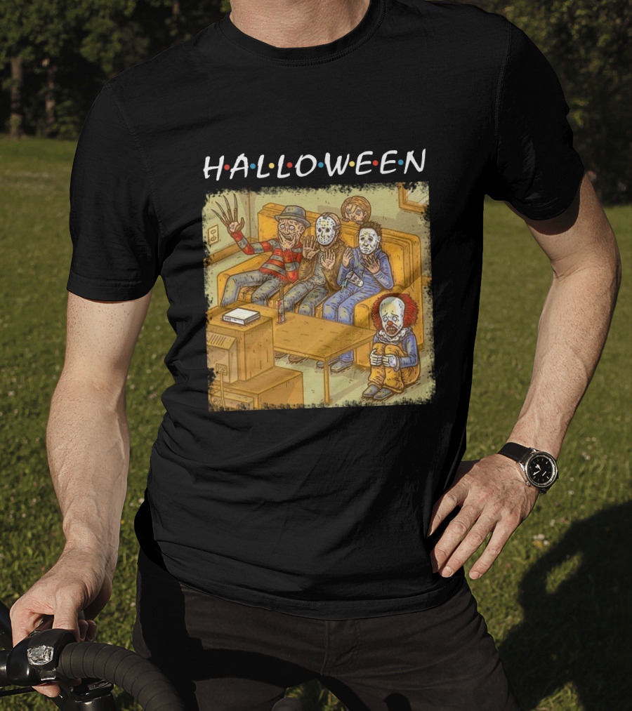 Halloween Horror Icons Relax On Couch T-Shirt