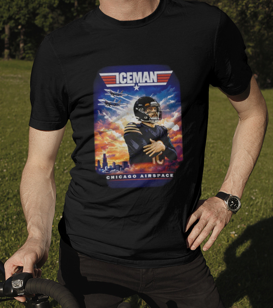 ICEMAN Chicago Airspace Caleb Williams Top Gun Chicago Bears T-Shirt