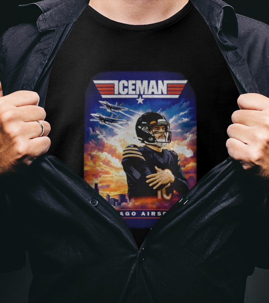 ICEMAN Chicago Airspace Caleb Williams Top Gun Chicago Bears T-Shirt